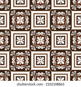 fondo de pantalla real, diseño de baldosas sin fisuras. Elementos adamascados de época, victorianos, islámicos, árabes, otomanos, motivos, damascos, perfectos para imprimir en tela o papel Color marrón, azulejos cerámicos, vector
