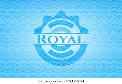 Royal water wave badge background.