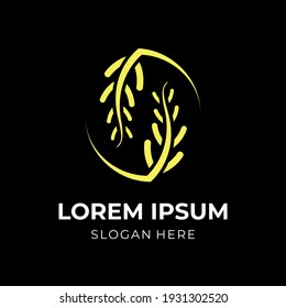 royal wheat logo template flat yellow color style