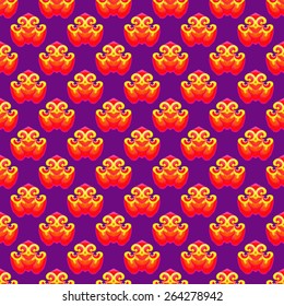Royal, winding Golden-reddish-purple seamless pattern.