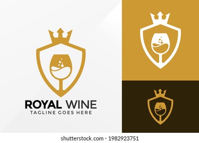 Royal Wine Logo Design, Brand Identity Logos Designs Vector Illustration Template