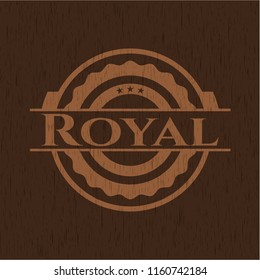 Royal wooden emblem