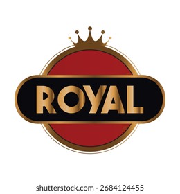 Design de logotipo de palavra real com coroa
