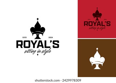 The Royal's Sitting in Style Logo exudes an air of elegance and sophistication with its regal design. At the forefront of the logo stands a majestic throne,