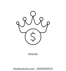 royalties concept line icon. Simple element illustration. royalties concept outline symbol design.