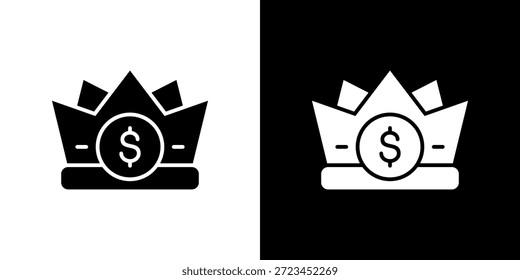 Royalties icon black and white filled.