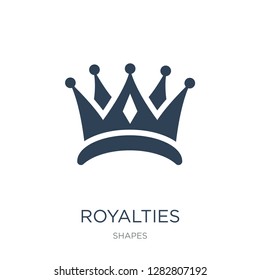 royalties icon vector on white background, royalties trendy filled icons from Shapes collection, royalties vector illustration