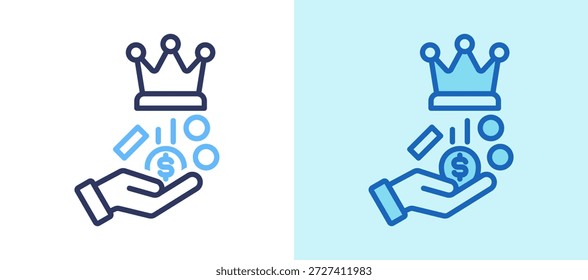 Ícone de royalties branco azul Ilustração de vetor