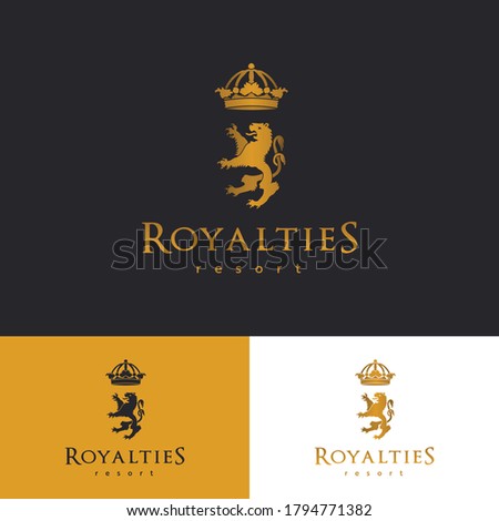 ROYALTIES RESORT logo can be used for creating businesses for Hotel And Spa, Resorts, Restaurants, Buildings and Landmarks, and Real Estate Offices.