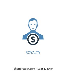 royalty concept 2 colored icon. Simple blue element illustration. royalty concept symbol design. Can be used for web and mobile UI/UX