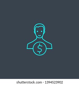 royalty concept blue line icon. Simple thin element on dark background. royalty concept outline symbol design. Can be used for web and mobile UI/UX