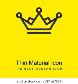 Royalty crown bright yellow material minimal icon or logo design