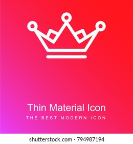 Royalty crown red and pink gradient material white icon minimal design