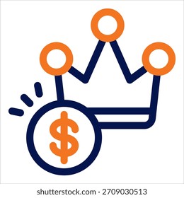 Ícone Duotônico de Realeza. Ilustração de vetor simples no plano de fundo branco
