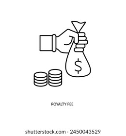 royalty fee concept line icon. Simple element illustration. royalty fee concept outline symbol design.