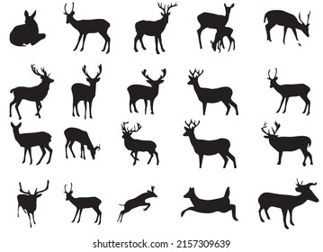 Royalty Free Deer silhouette Illustrations. animal vector. cute deer vecto