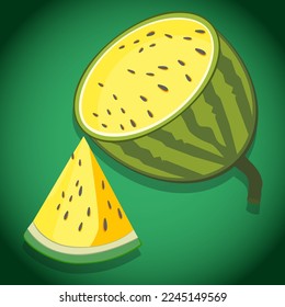 royalty free half slice watermelon illustration.