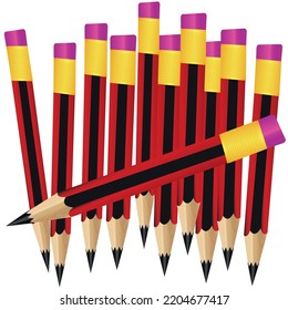 Royalty Free Holding Eraser Pencils.