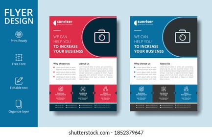 Royalty Free Modern Corporate Business Flyer or Leaflet Design with Organize Layer