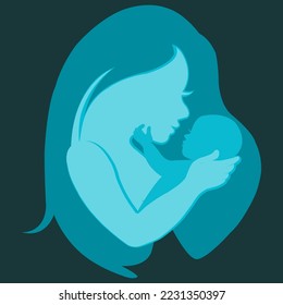 royalty free mother child logo design.