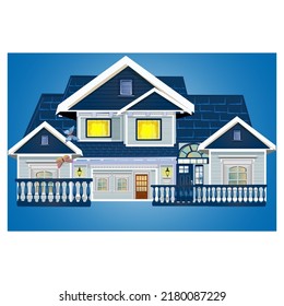 royalty free residential house illustration.