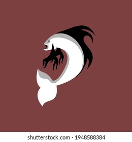 Royalty free spooky fish logo