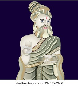 royalty free thirukkural indian priest illustration.