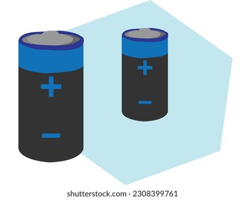  royalty free vector graphics and illustrations matching Battery. Vector illustration of isolated cylinder batteries in cartoon style.alkaline battery isolated on white background.