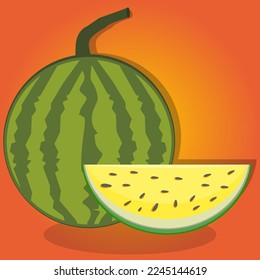 royalty free yellow watermelon illustration.