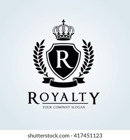 Plantilla de logotipo de lujo del hotel Royalty