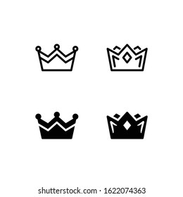 Royalty Icon Logo Vector Symbol. Crown Icon