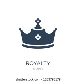 royalty icon vector on white background, royalty trendy filled icons from Shapes collection, royalty vector illustration