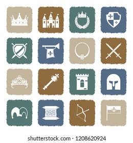 Royalty Icons. Grunge Color Flat Design. Vector Illustration. 