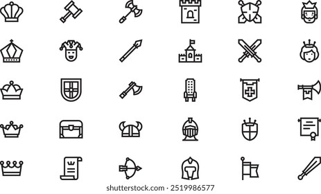 Royalty icons High-Quality Vector Icons Collection with Editable Stroke. Ideal for Professional and Creative Projects.