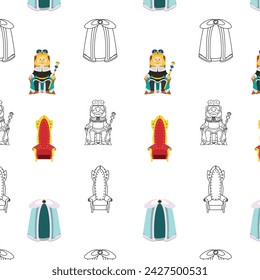 Royalty icons Pattern background Vector illustration