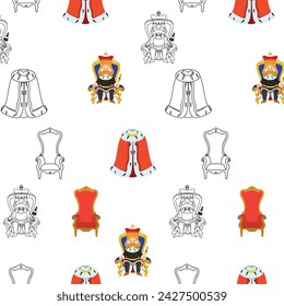Royalty icons Pattern background Vector illustration