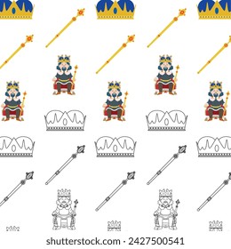 Royalty icons Pattern background Vector illustration