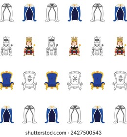 Royalty icons Pattern background Vector illustration