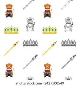Royalty icons Pattern background Vector illustration