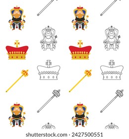 Royalty icons Pattern background Vector illustration