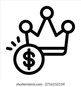 Icono de contorno de Regalías. Ilustración vectorial simple sobre fondo blanco