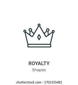 Royalty outline vector icon. Thin line black royalty icon, flat vector simple element illustration from editable shapes concept isolated stroke on white background