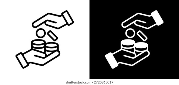 Regalías Pago Icon Ilustración vectorial whiteblack