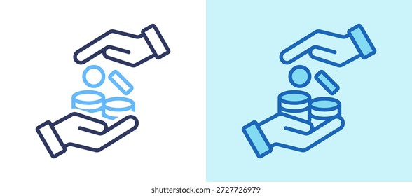 Ícone de Pagamento de Royalties branco Ilustração de Vetor azul