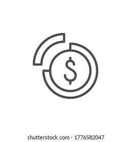 Royalty payment line outline icon