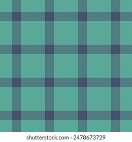 Royalty seamless check pattern, horizon plaid background texture. Weave tartan textile vector fabric in cyan and teal color.