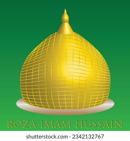 Roza imam hussain as in golden color. the object use for background poster, flyer, logo of majlis imam hussain.