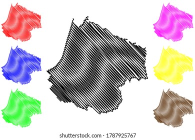 Rozaje Municipality (Montenegro, Municipalities of Montenegro) map vector illustration, scribble sketch Rozaje map