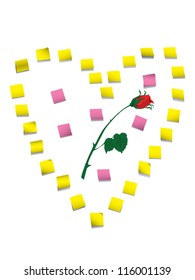 Roze with empty stickers note where you can place your messages