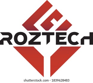 RozTech Logo Design Rose Technology 